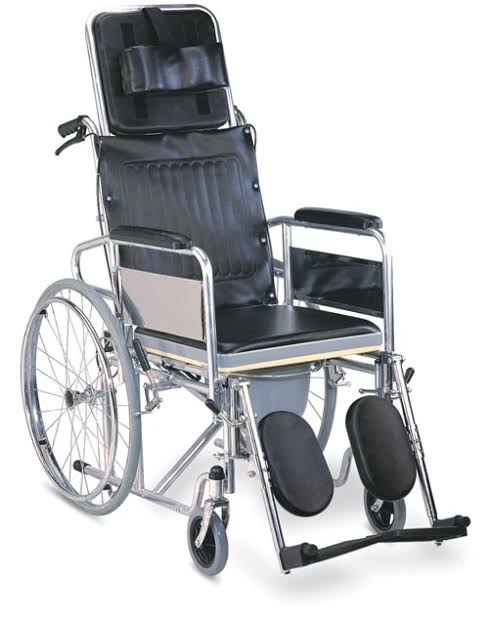 Reclining Commode Wheelchair.